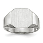 Load image into Gallery viewer, Open Back Square Top Signet Ring Custom Personalized with Free Engraving Available of Initials or Monogram in Solid 14K White Gold
