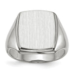 Load image into Gallery viewer, Open Back Square Top Signet Ring Custom Personalized with Free Engraving Available of Initials or Monogram in Solid 14K White Gold

