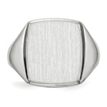 Load image into Gallery viewer, Open Back Square Top Signet Ring Custom Personalized with Free Engraving Available of Initials or Monogram in Solid 14K White Gold
