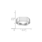Load image into Gallery viewer, Closed Solid Back Signet Ring Rectangle Shape Custom Personalized with Free Engraving Available of Initials in Solid 14K White Gold
