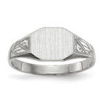 Load image into Gallery viewer, Closed Solid Back Signet Ring Rectangle Shape Custom Personalized with Free Engraving Available of Initials in Solid 14K White Gold
