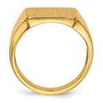 Load image into Gallery viewer, Open Back Mens Square Top Signet Ring Custom Personalized with Free Engraving Available of Initials or Monogram in Solid 14K Yellow Gold
