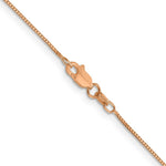 Load image into Gallery viewer, 14K Rose Gold .70mm Box Link Chain Necklace  Length 16'' inches
