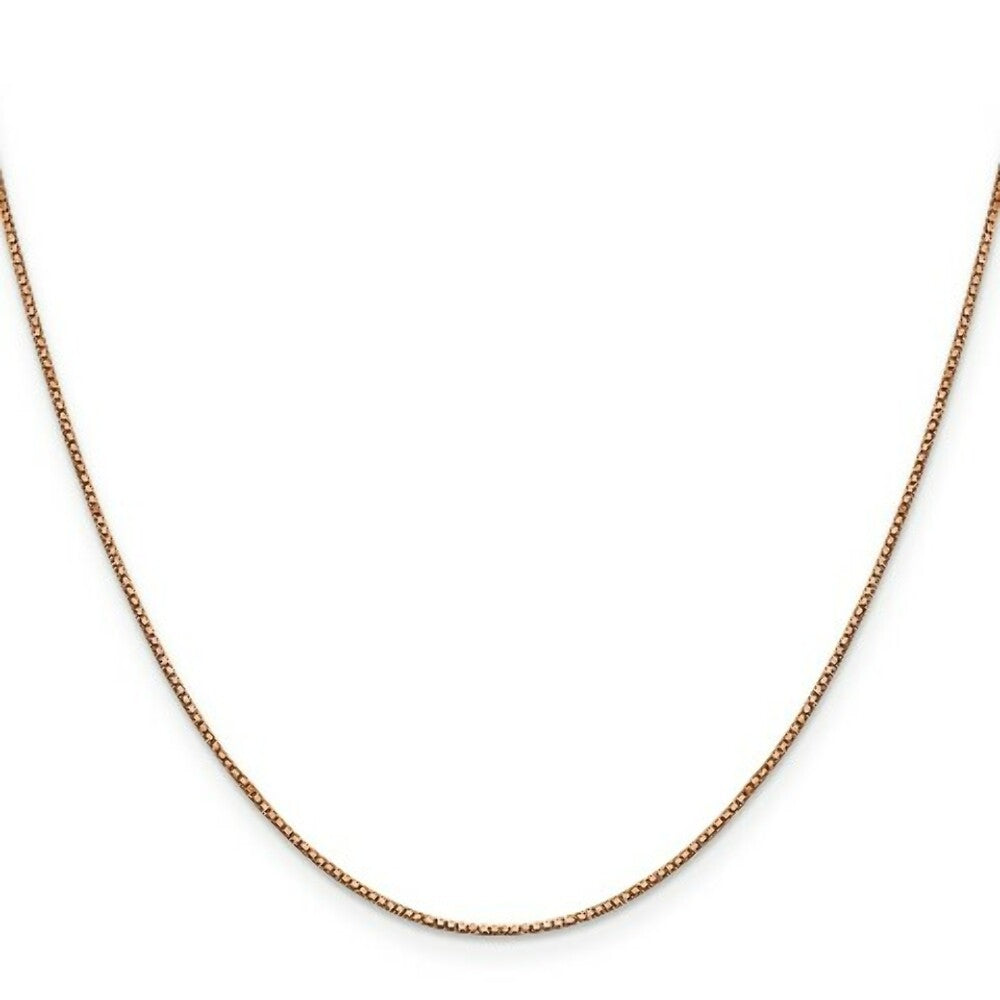 14K Rose Gold .84mm Box Link Chain Necklace  Length 16'' inches