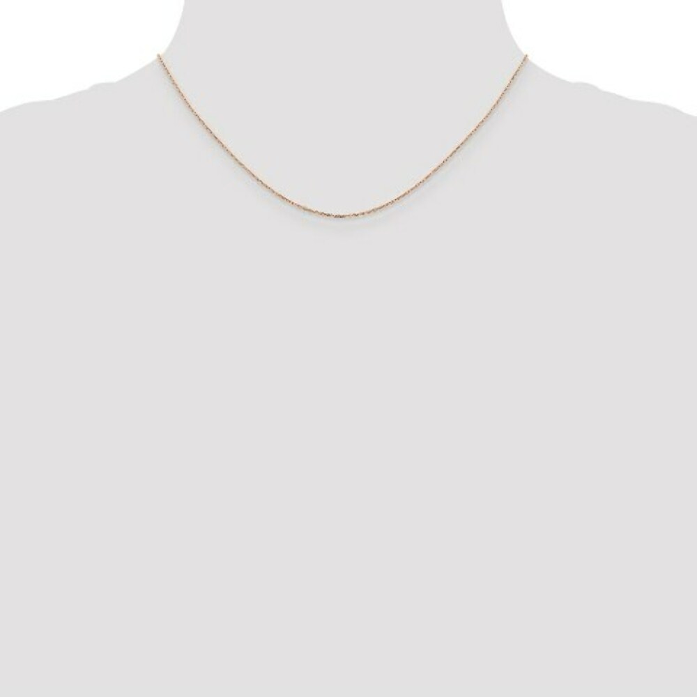 14K Rose Gold 1mm Cable Chain Necklace  Length 16'' inches