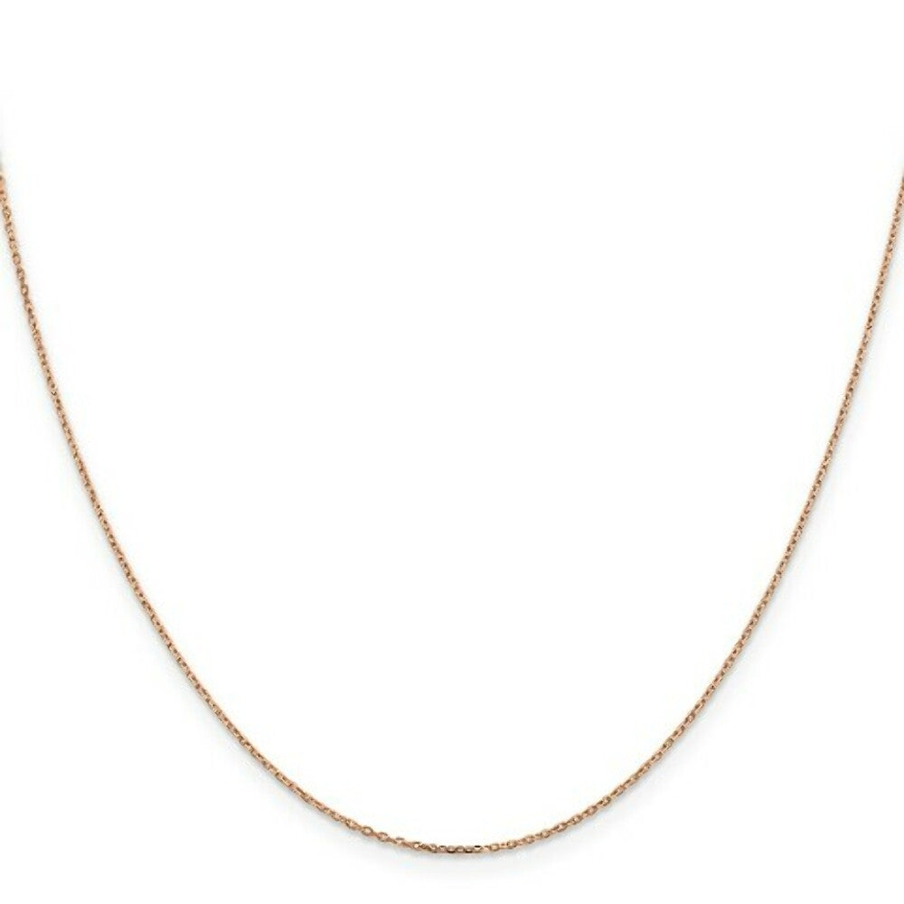 14K Rose Gold 1mm Cable Chain Necklace  Length 16'' inches