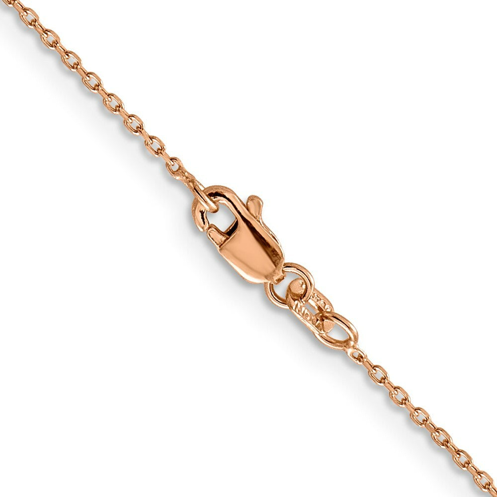 14K Rose Gold 1mm Cable Chain Necklace  Length 16'' inches