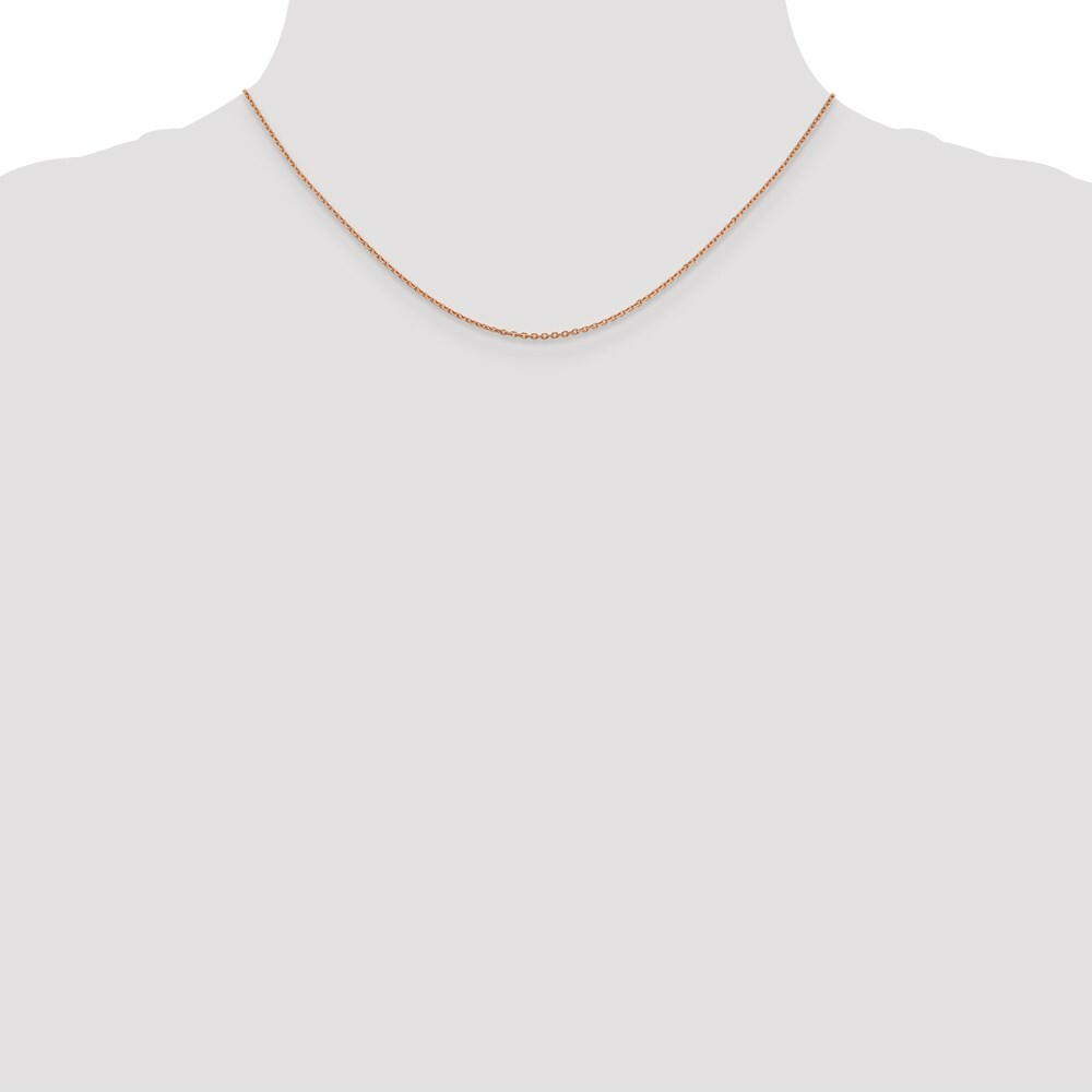 14K Rose Gold 1.4mm Diamond-cut Cable Chain Necklace  Length 16'' inches
