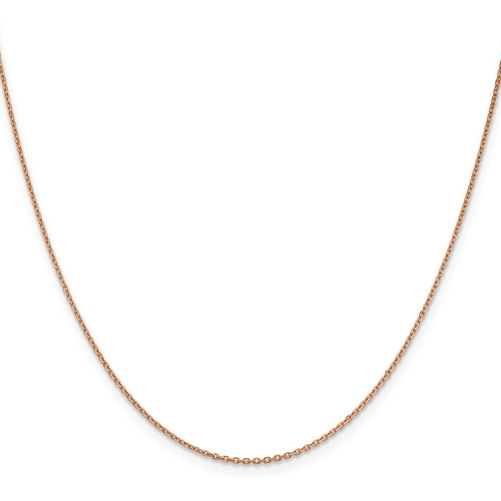 14K Rose Gold 1.4mm Diamond-cut Cable Chain Necklace  Length 16'' inches