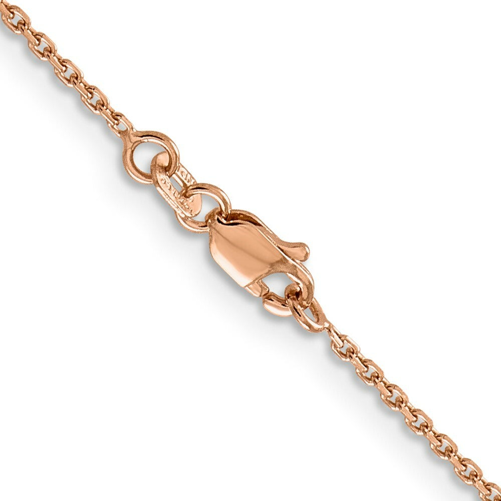 14K Rose Gold 1.4mm Diamond-cut Cable Chain Necklace  Length 16'' inches