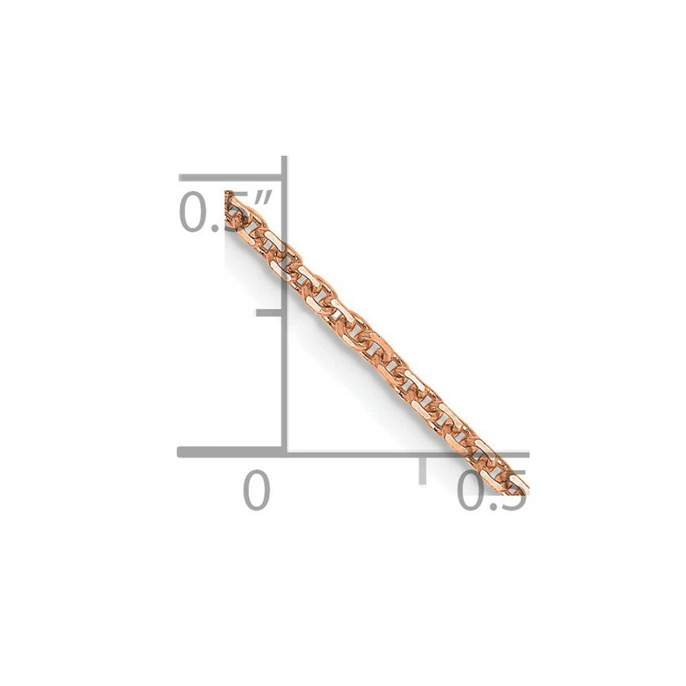 14K Rose Gold 1.4mm Diamond-cut Cable Chain Necklace  Length 16'' inches
