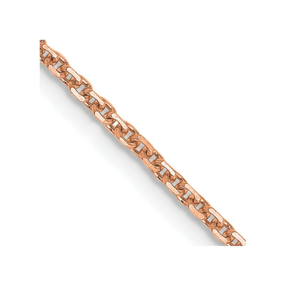 14K Rose Gold 1.4mm Diamond-cut Cable Chain Necklace  Length 16'' inches