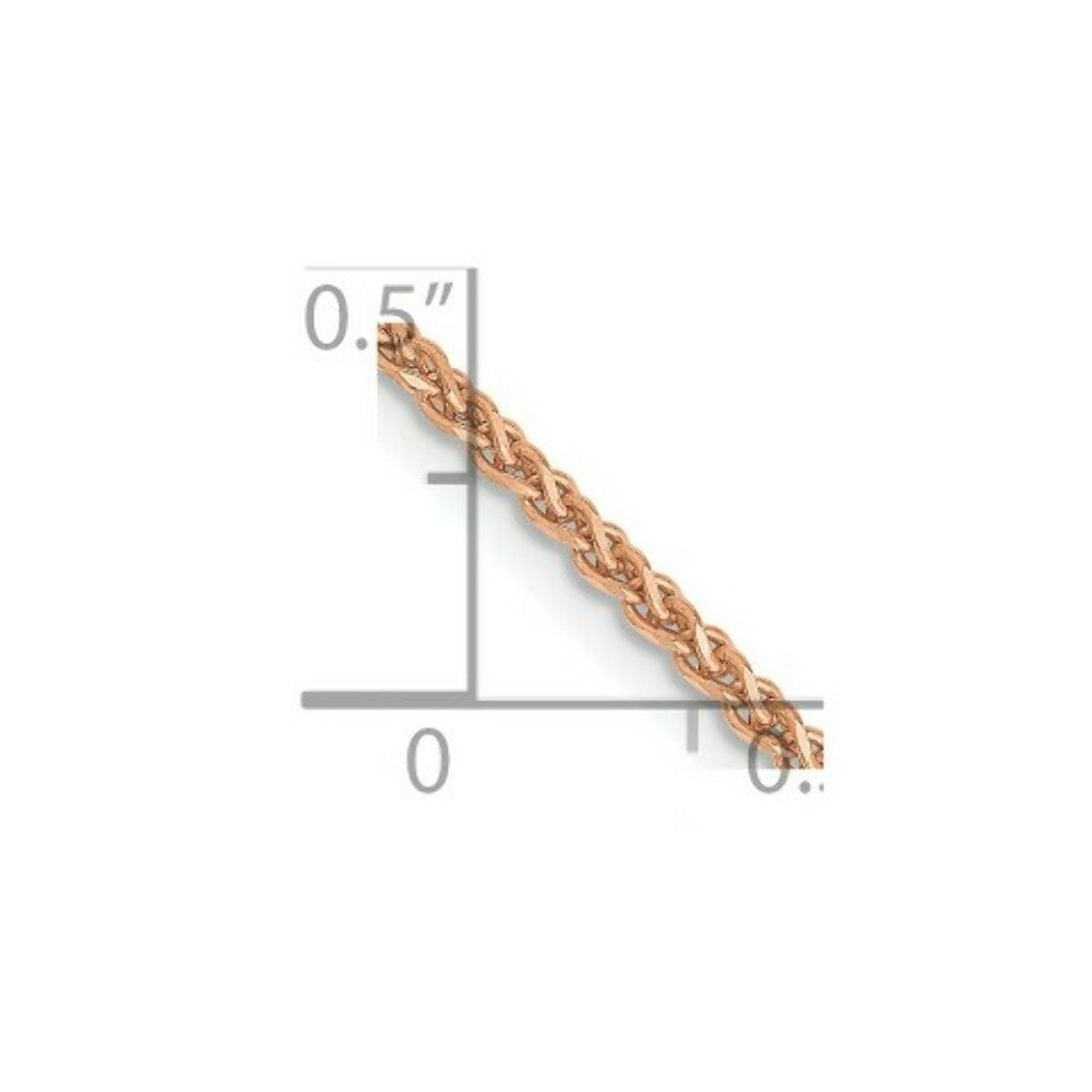 14K Rose Gold 1.4mm Spiga Chain Necklace  Length 16'' inches