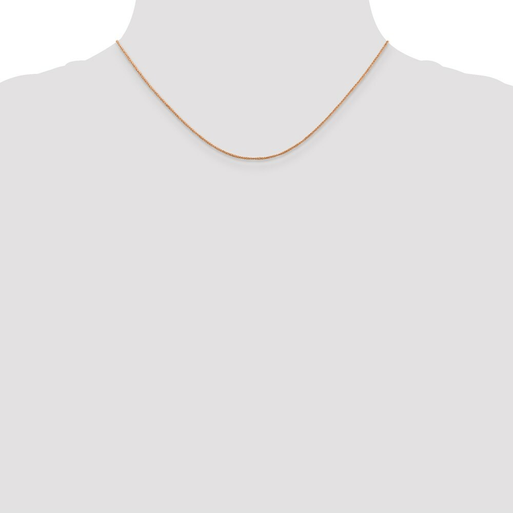 14K Rose Gold .7mm Ropa Chain Necklace  Length 16'' inches