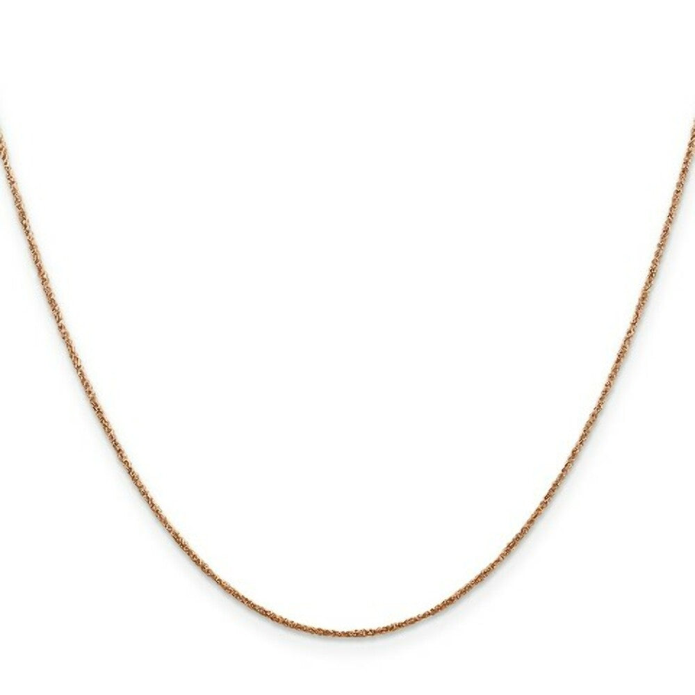 14K Rose Gold .7mm Ropa Chain Necklace  Length 16'' inches