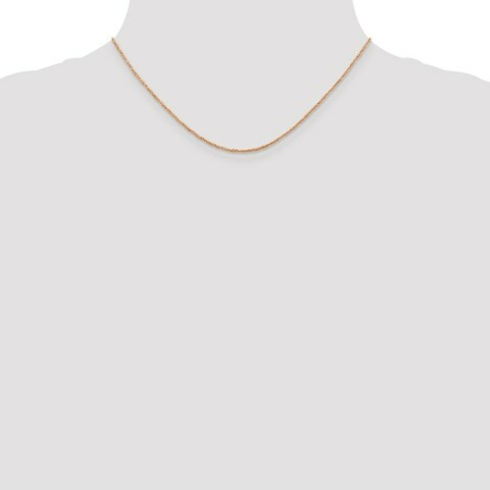 14K Rose Gold 1.1mm Ropa Chain Necklace  Length 16'' inches
