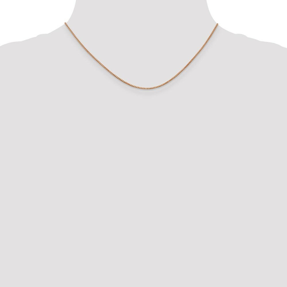 14K Rose Gold 1mm Box Link Chain Necklace  Length 16'' inches