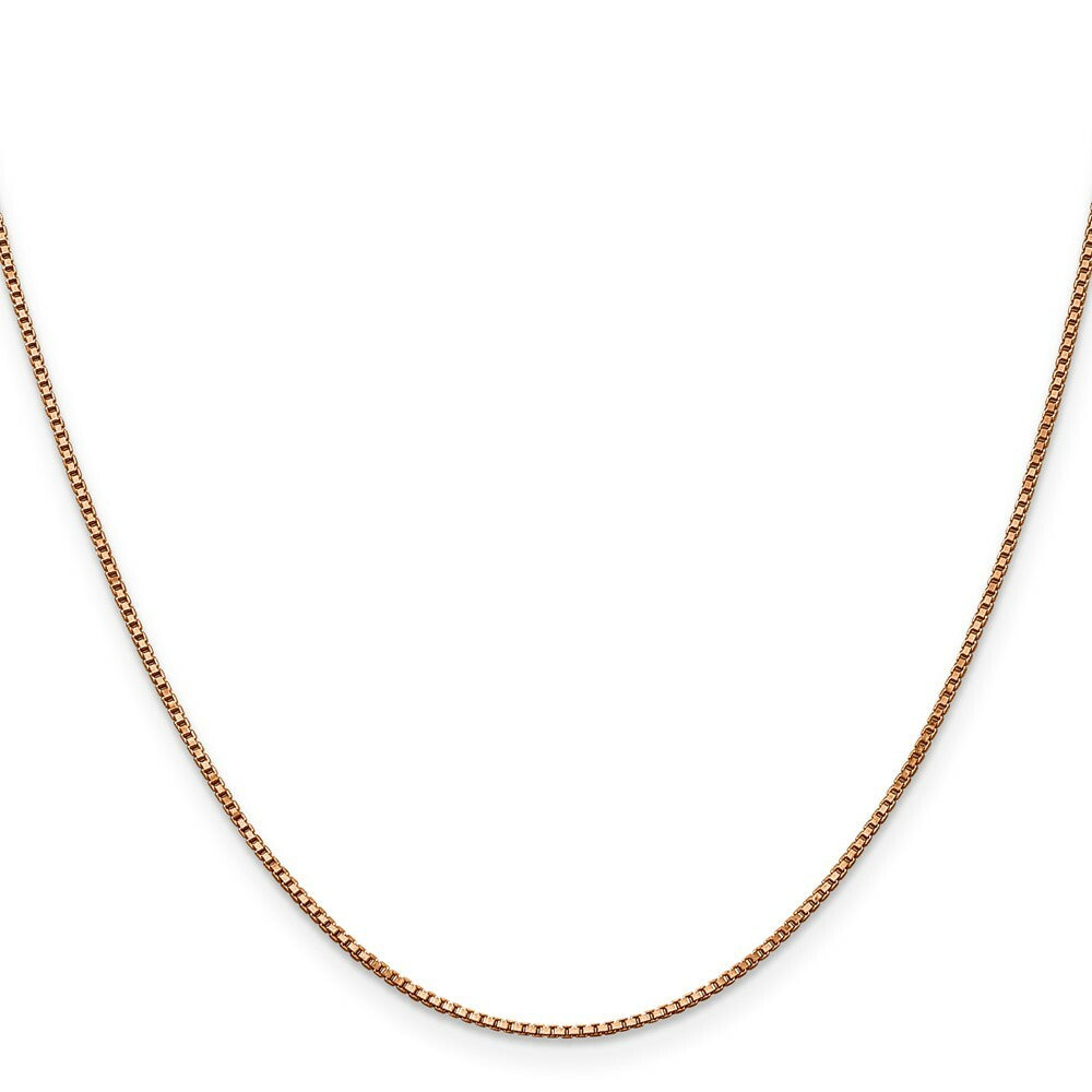 14K Rose Gold 1mm Box Link Chain Necklace  Length 16'' inches