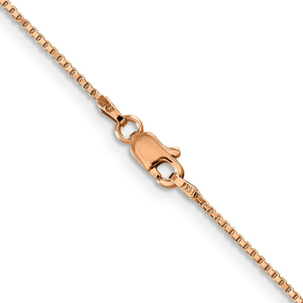 14K Rose Gold 1mm Box Link Chain Necklace  Length 16'' inches