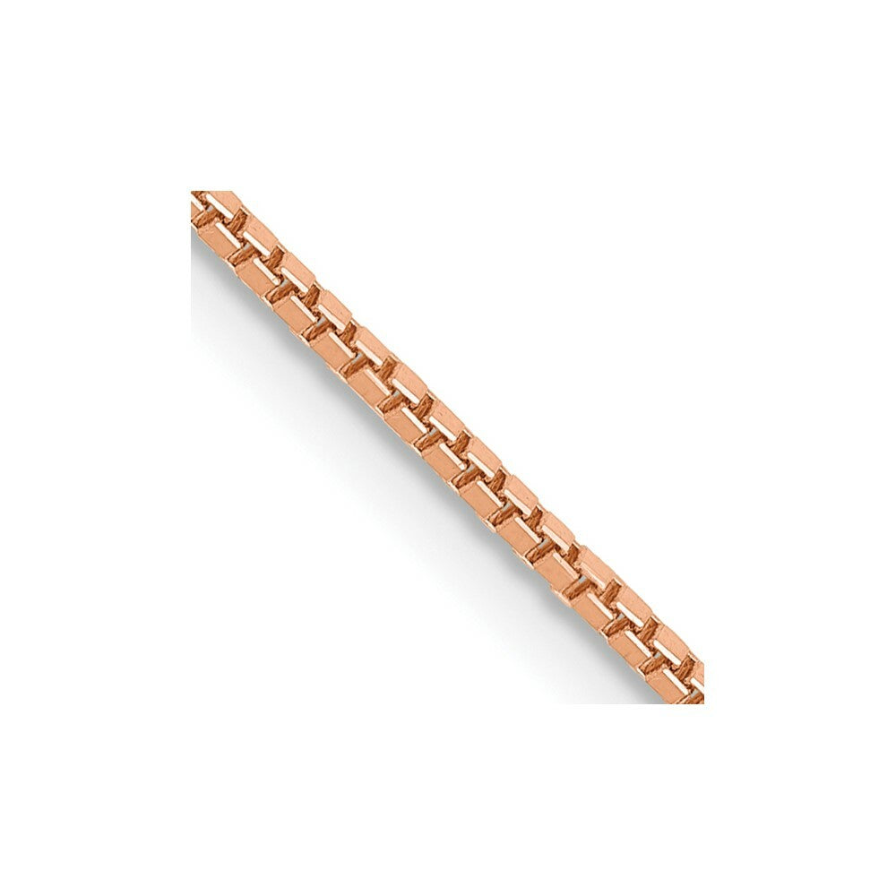 14K Rose Gold 1mm Box Link Chain Necklace  Length 16'' inches