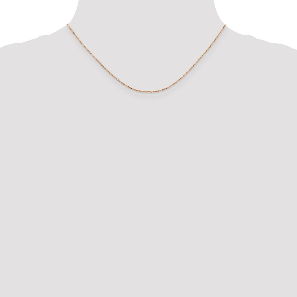 14K Rose Gold .8mm Diamond-cut Cable Chain Necklace  Length 16'' inches