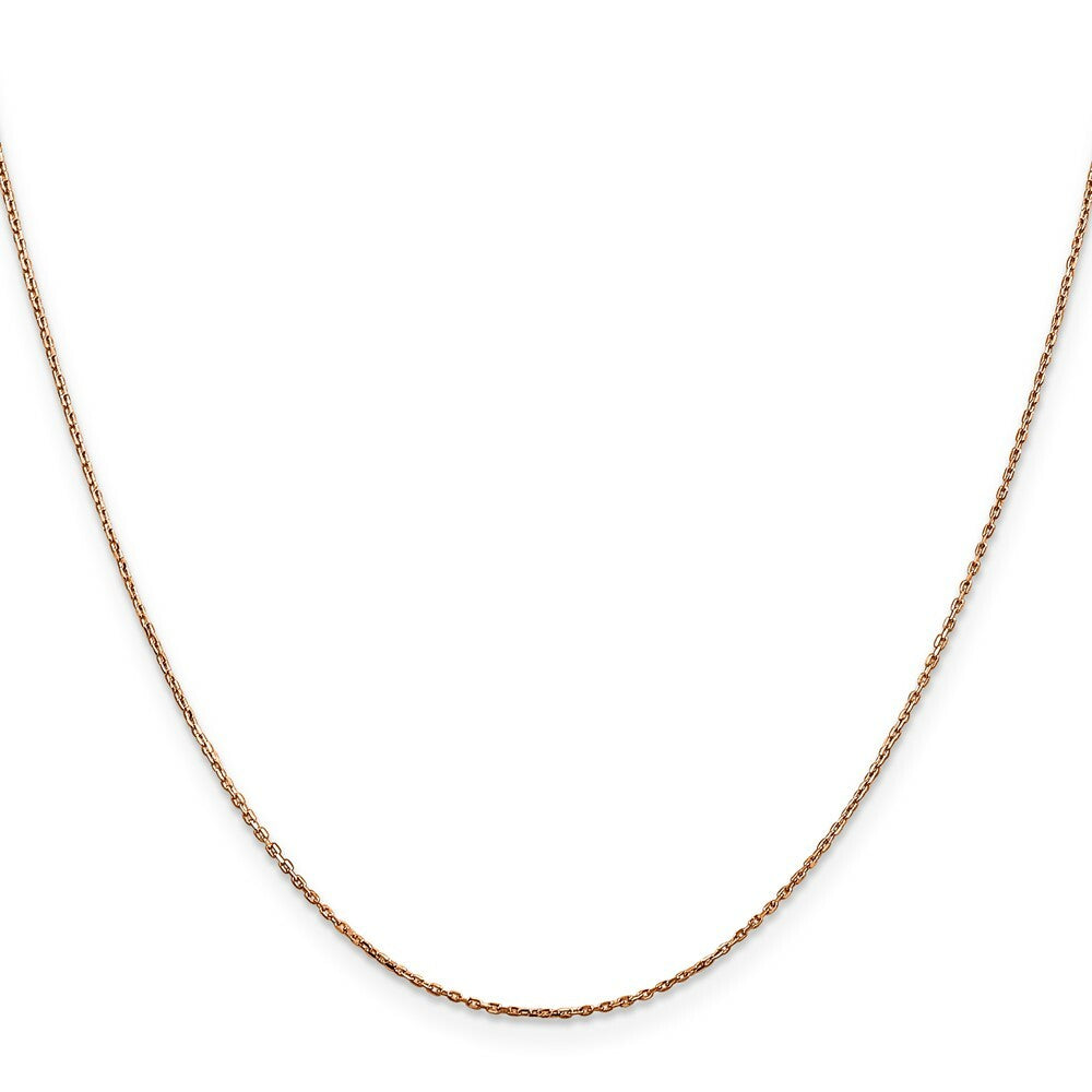 14K Rose Gold .8mm Diamond-cut Cable Chain Necklace  Length 16'' inches