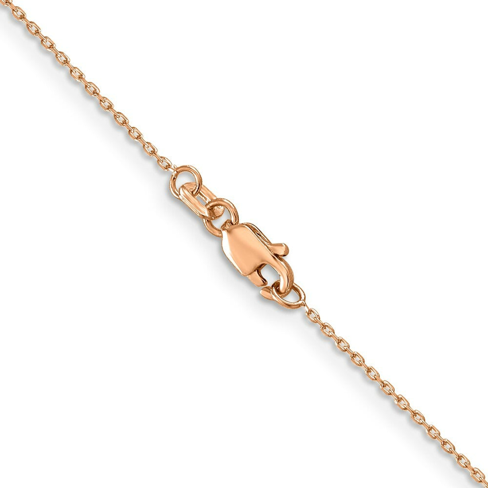 14K Rose Gold .8mm Diamond-cut Cable Chain Necklace  Length 16'' inches