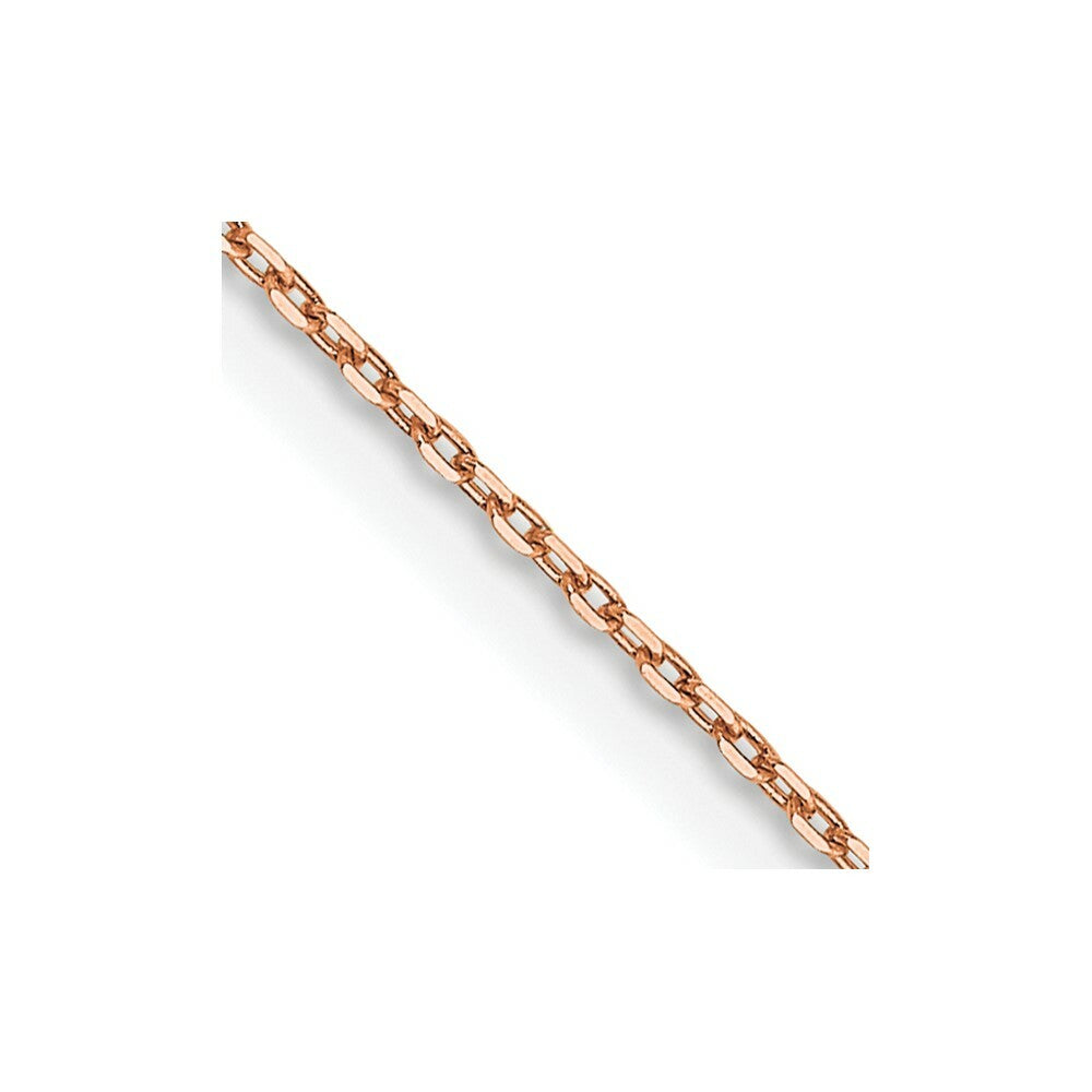 14K Rose Gold .8mm Diamond-cut Cable Chain Necklace  Length 16'' inches