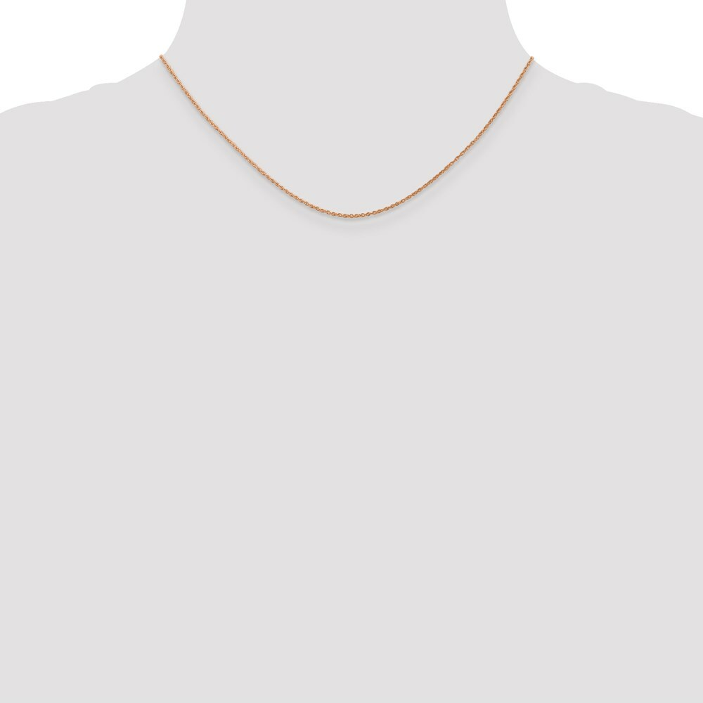 14k Rose Gold .8mm Light-Baby Rope Chain  length: 16 inches