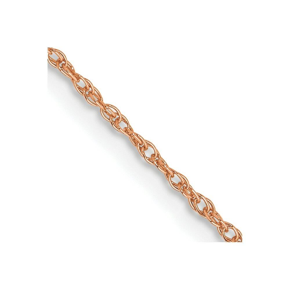 14k Rose Gold .8mm Light-Baby Rope Chain  length: 16 inches