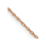 Load image into Gallery viewer, 14k Rose Gold .8mm Light-Baby Rope Chain  length: 16 inches
