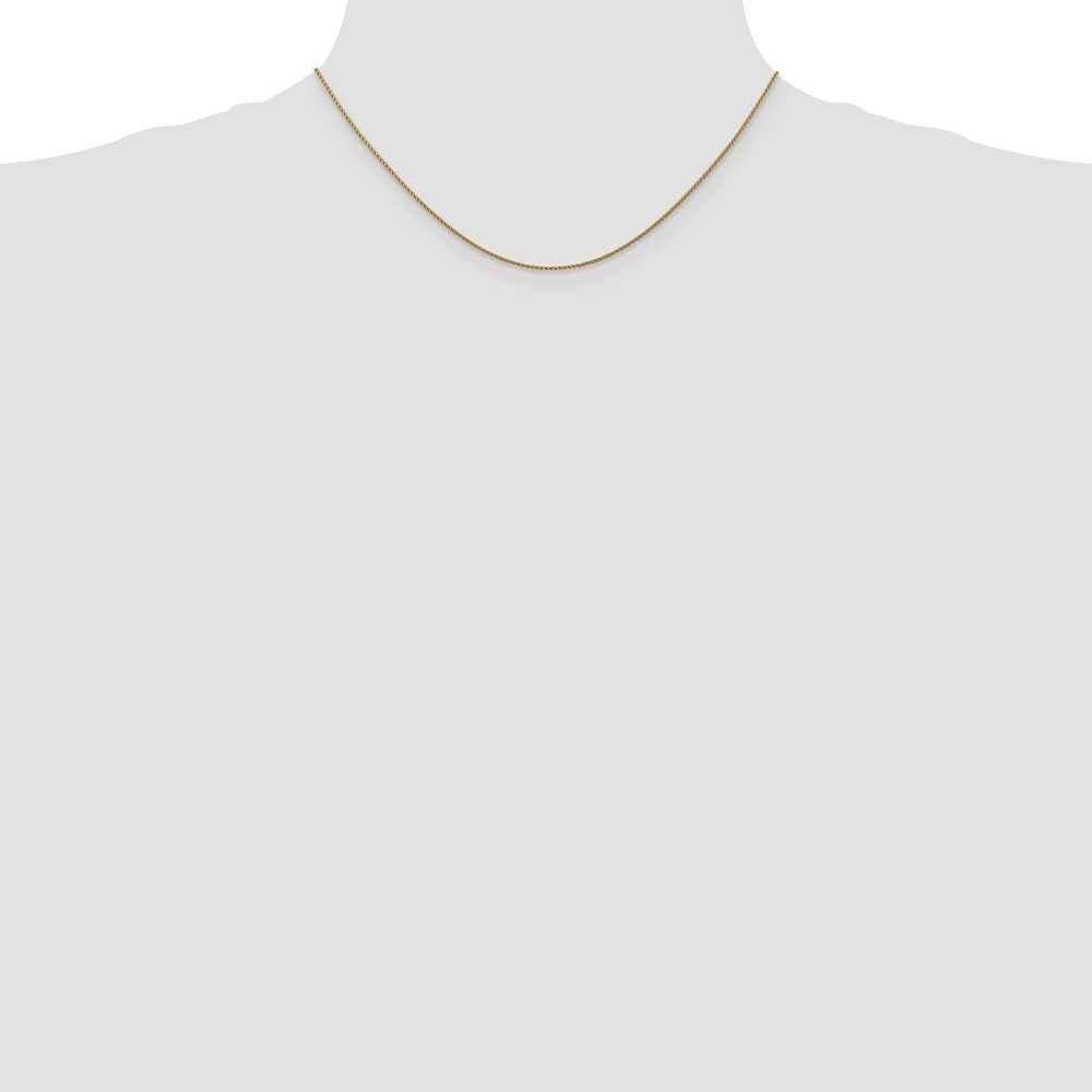 14K Yellow Gold Diamond-cut Rose Gold 1mm Spiga Chain Necklace  Length 16'' inches