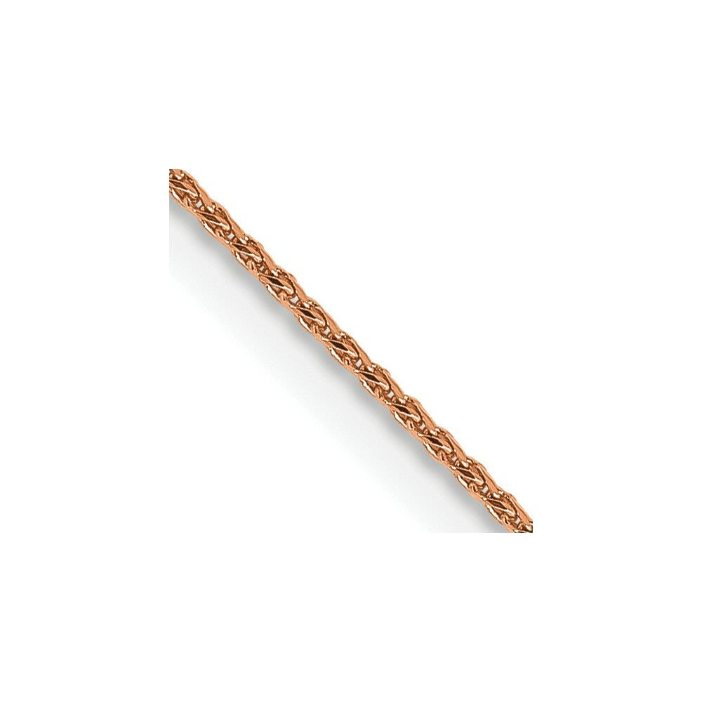 14K Yellow Gold Diamond-cut Rose Gold 1mm Spiga Chain Necklace  Length 16'' inches