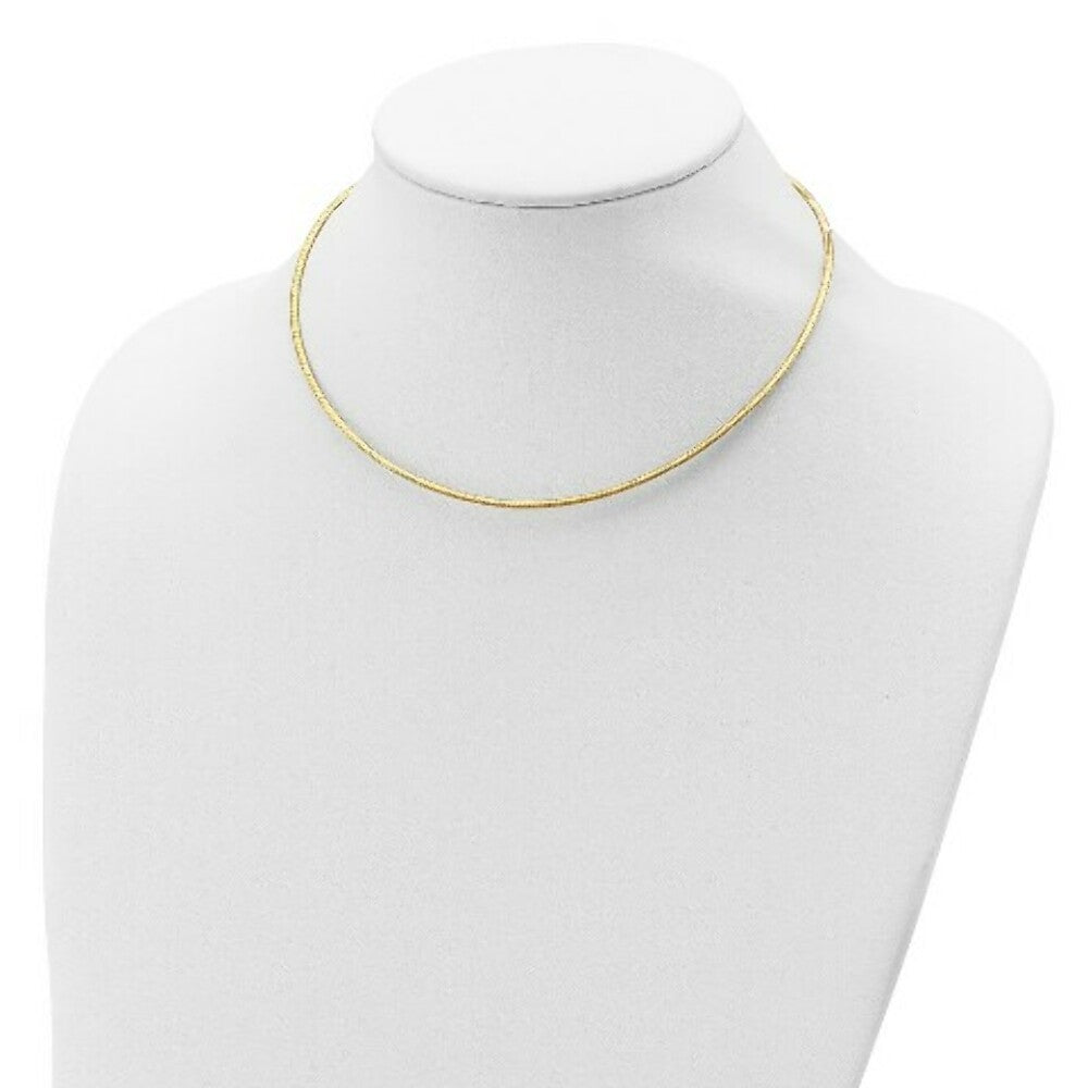 Sterling Silver and 14k Gold-plated 3mm Reversible Cubetto Necklace 16'' length