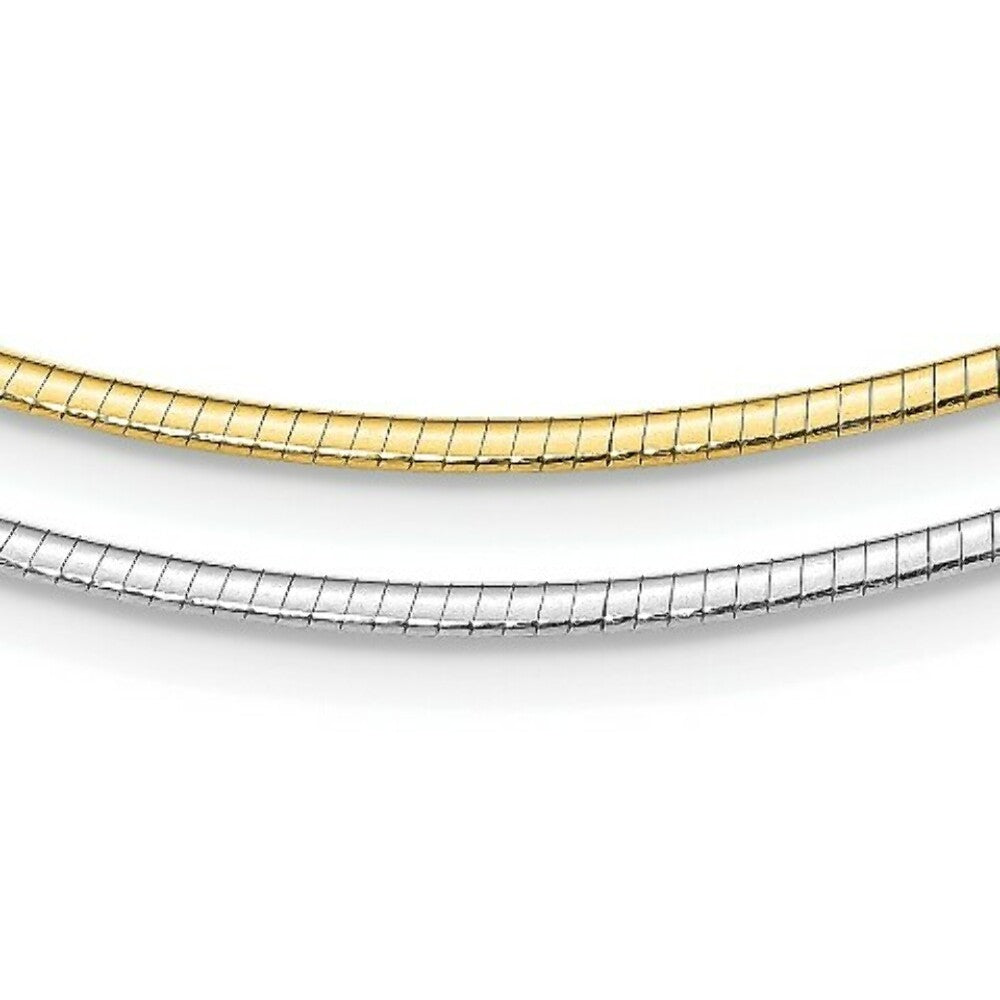 Sterling Silver and 14k Gold-plated 3mm Reversible Cubetto Necklace 16'' length