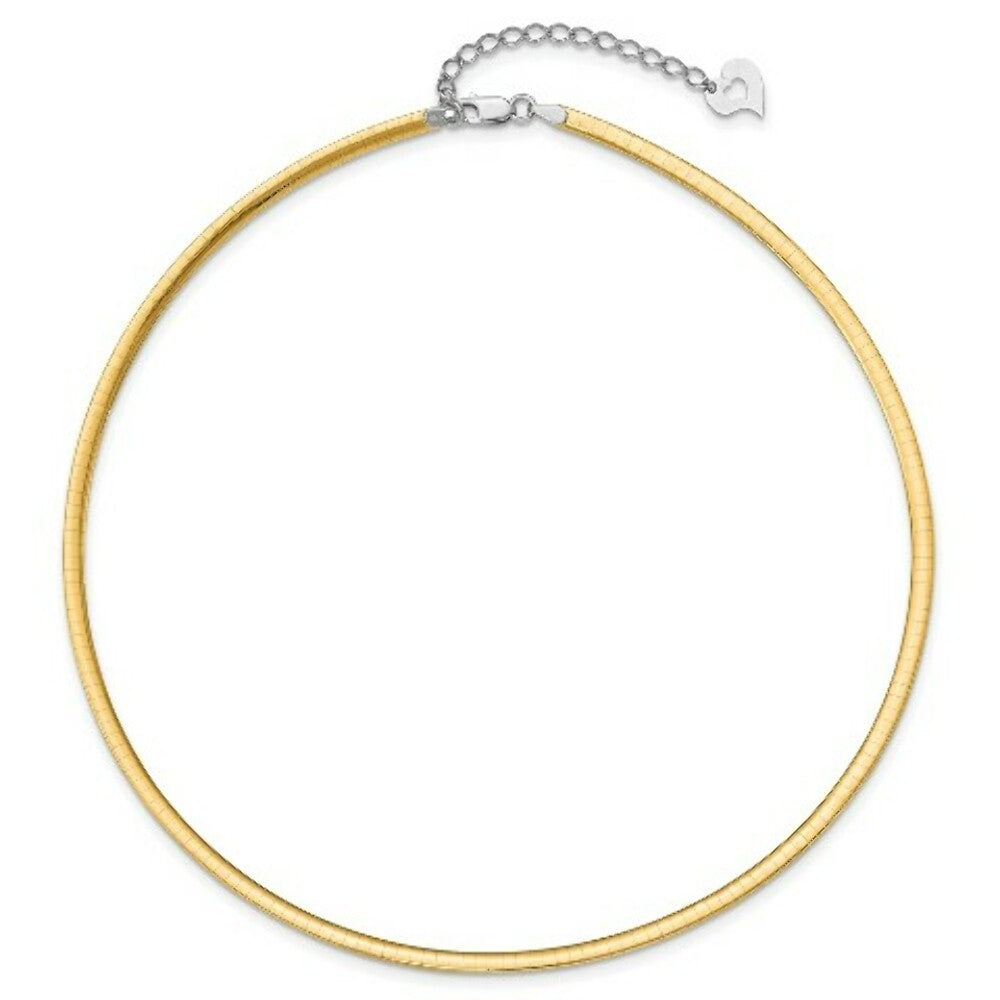 Sterling Silver and 14k Gold-plated 3mm Reversible Cubetto Necklace 16'' length