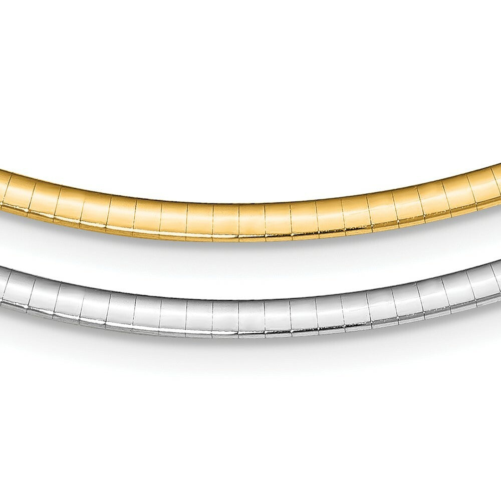 Sterling Silver and 14k Gold-plated 3mm Reversible Cubetto Necklace 16'' length