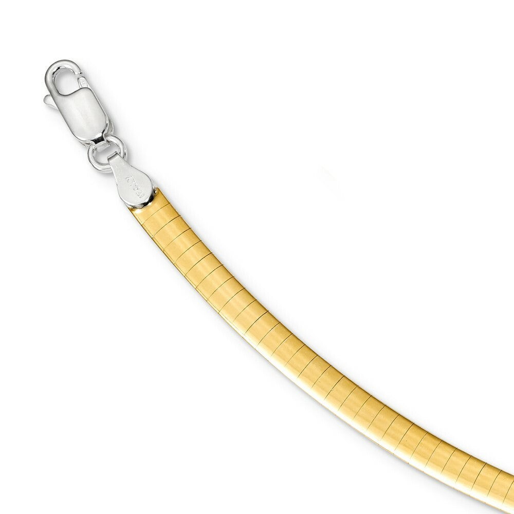 Sterling Silver and 14k Gold-plated 3mm Reversible Cubetto Necklace 16'' length