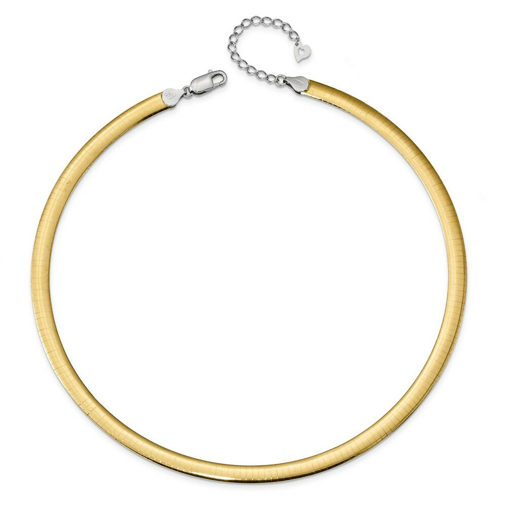 Sterling Silver and 14k Gold-plated 3mm Reversible Cubetto Necklace 16'' length