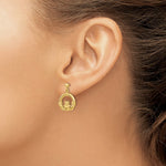 Load image into Gallery viewer, 14K Yellow Gold Dangling Claddagh Post Earrings
