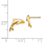 Load image into Gallery viewer, 14K Yellow Gold Dolphin Earrings
