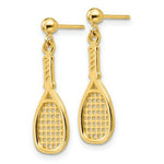 Load image into Gallery viewer, 14K Yellow Gold Polished Racquet Dangle Post Earrings
