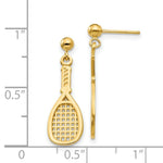 Load image into Gallery viewer, 14K Yellow Gold Polished Racquet Dangle Post Earrings
