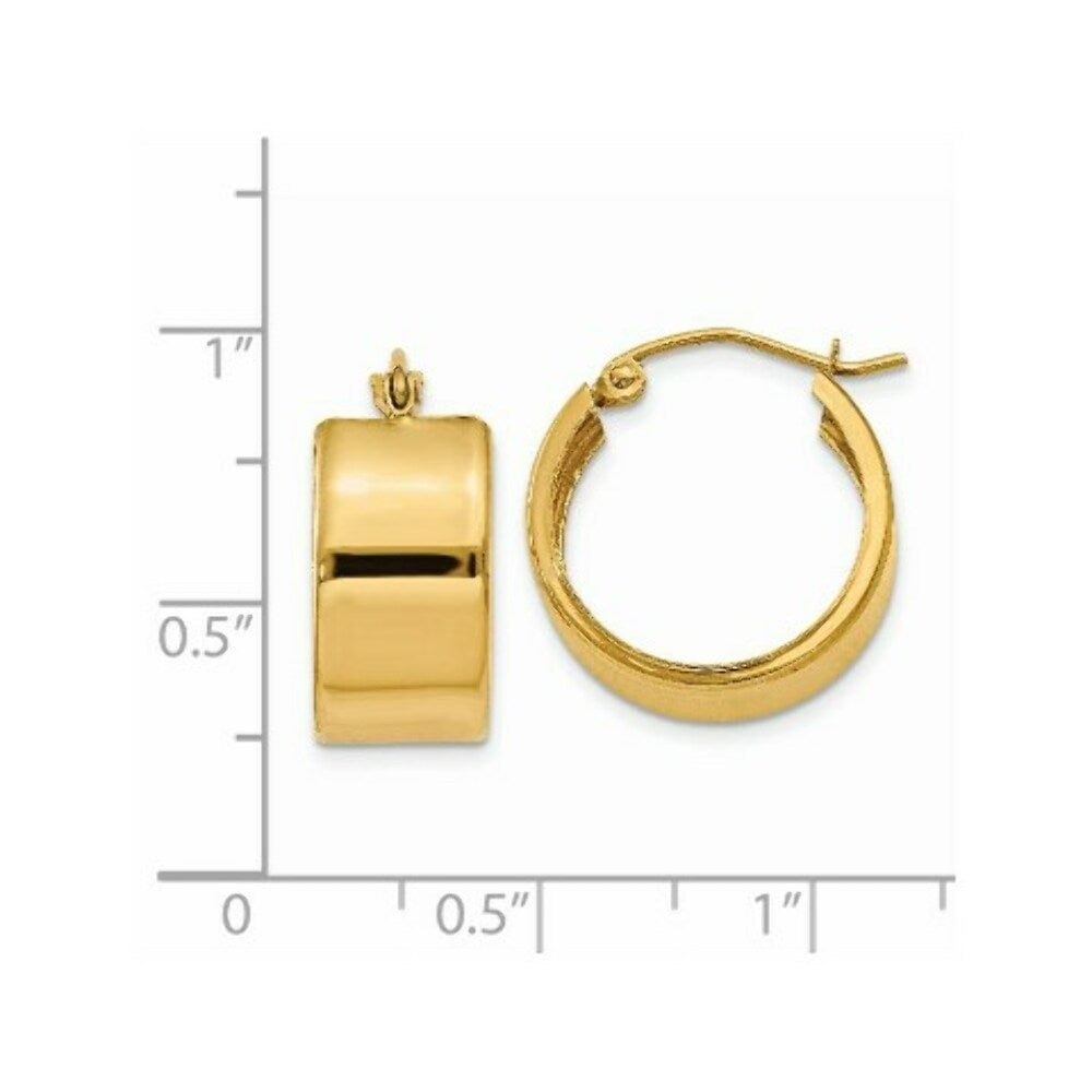 14K Yellow Gold Hoop Earrings  15mm length