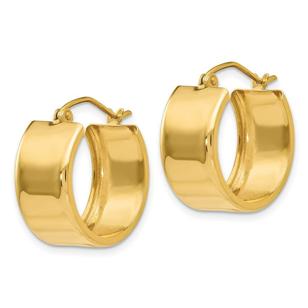 14K Yellow Gold Hoop Earrings  15mm length