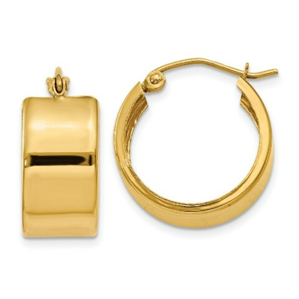 14K Yellow Gold Hoop Earrings  15mm length