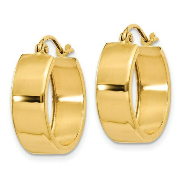 14K Yellow Gold Hoop Earrings  13mm length
