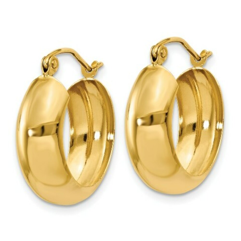 14K Yellow Gold Hoop Earrings  19mm length