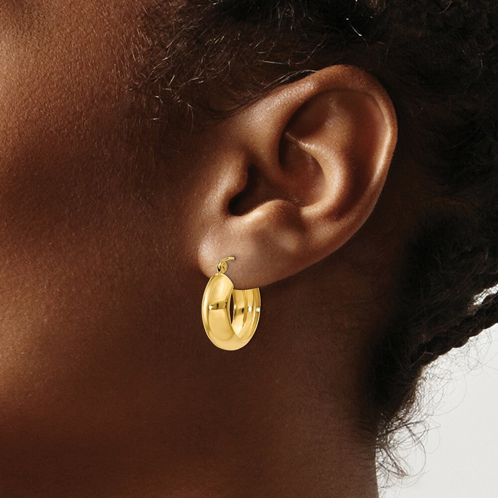 14K Yellow Gold Hoop Earrings  19mm length