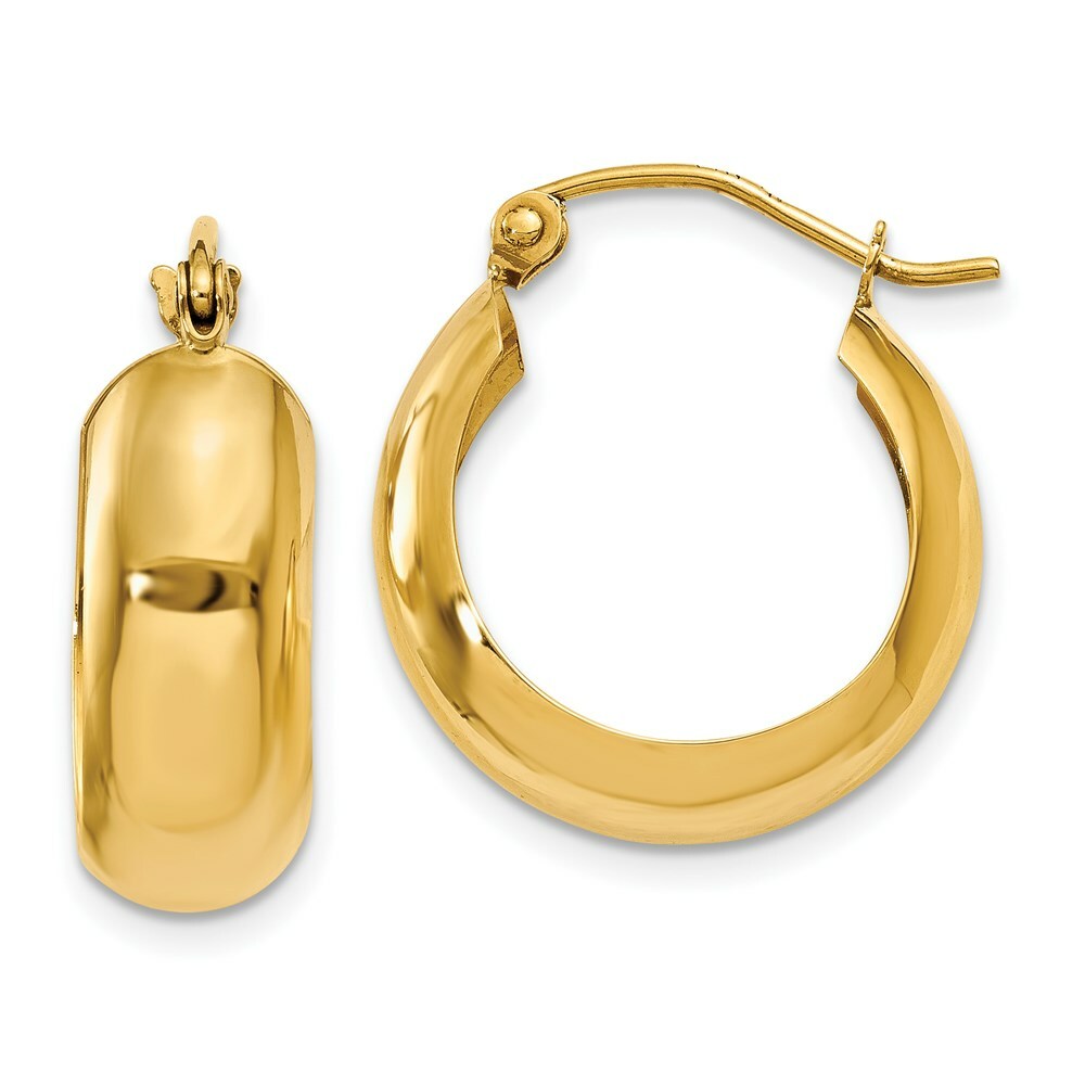 14K Yellow Gold Hoop Earrings  19mm length